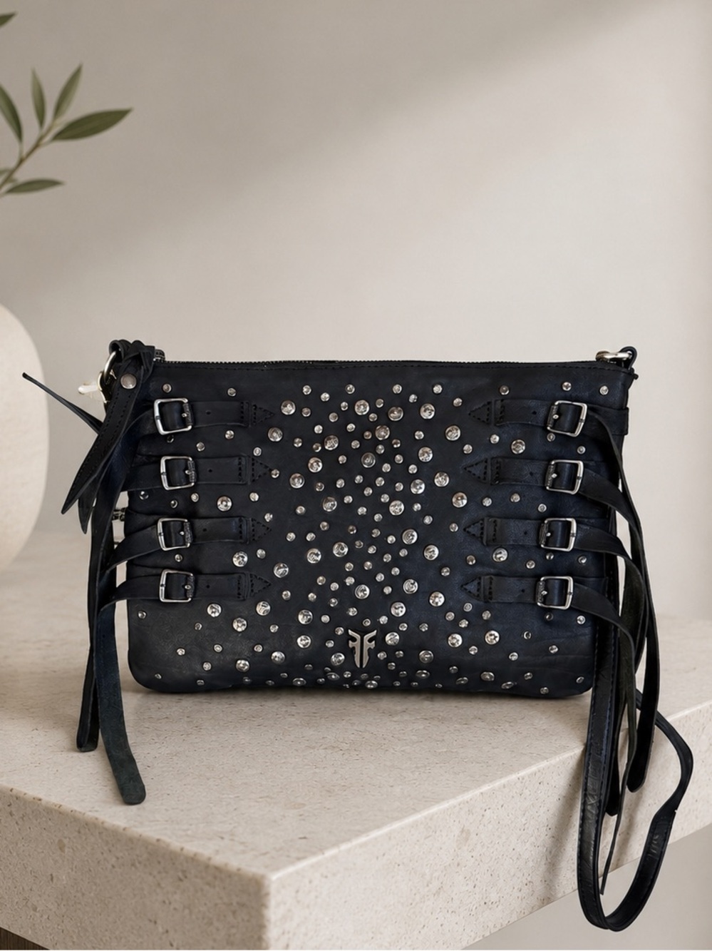 Frye Selena Studded Leather Crossbody Bag